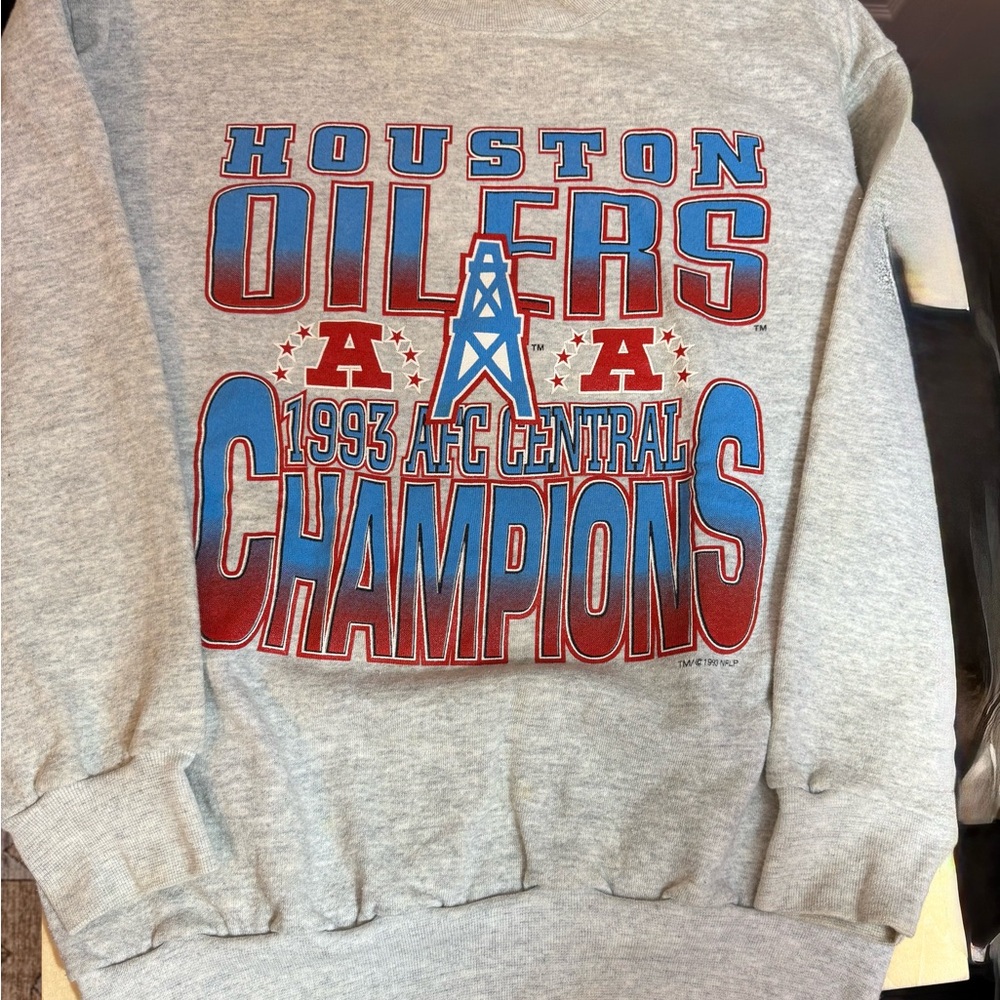 Men's Vintage 1993 Houston Oilers AFC Central Champions Sweatshirt, XL